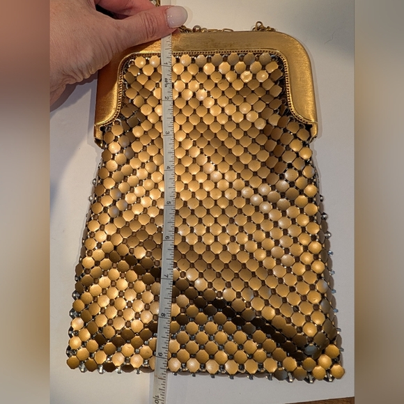 Whiting And Davis Gold Mesh Shoulder Bag Good Vintage Condition - Picture 10 of 11